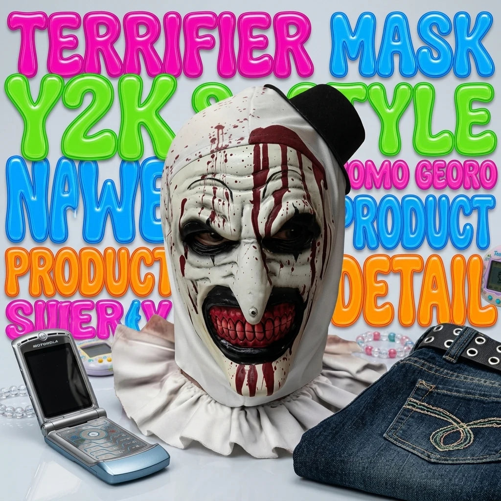🎃 Horror Clown Mask – Premium Latex Full Head Mask for Halloween & Cosplay